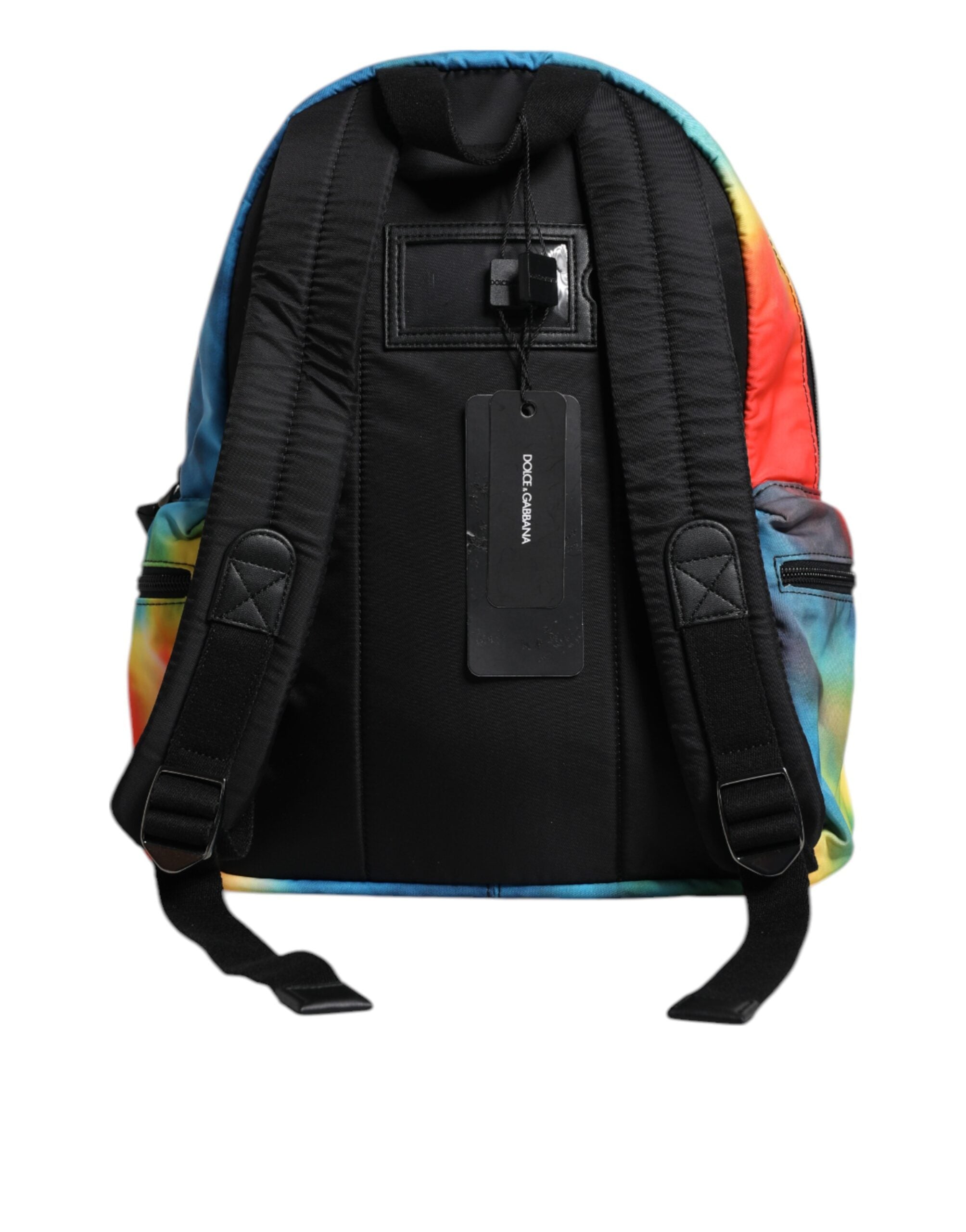 Dolce &amp; Gabbana – Mehrfarbiger Rucksack aus Nylon mit Batikmuster und Logo-Print für Kinder