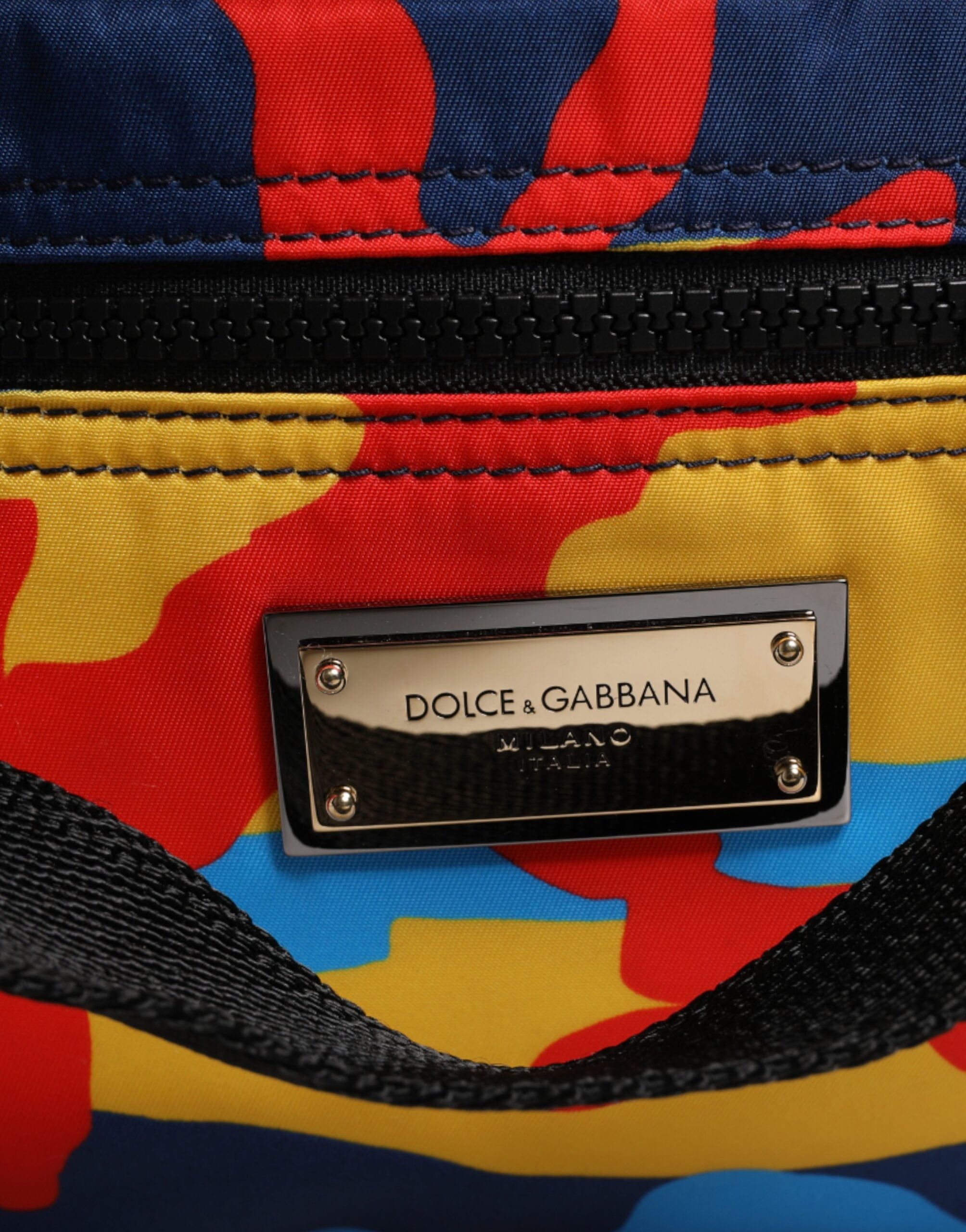 Dolce &amp; Gabbana – Mehrfarbige Einkaufstasche aus Nylon mit Camouflage-Muster