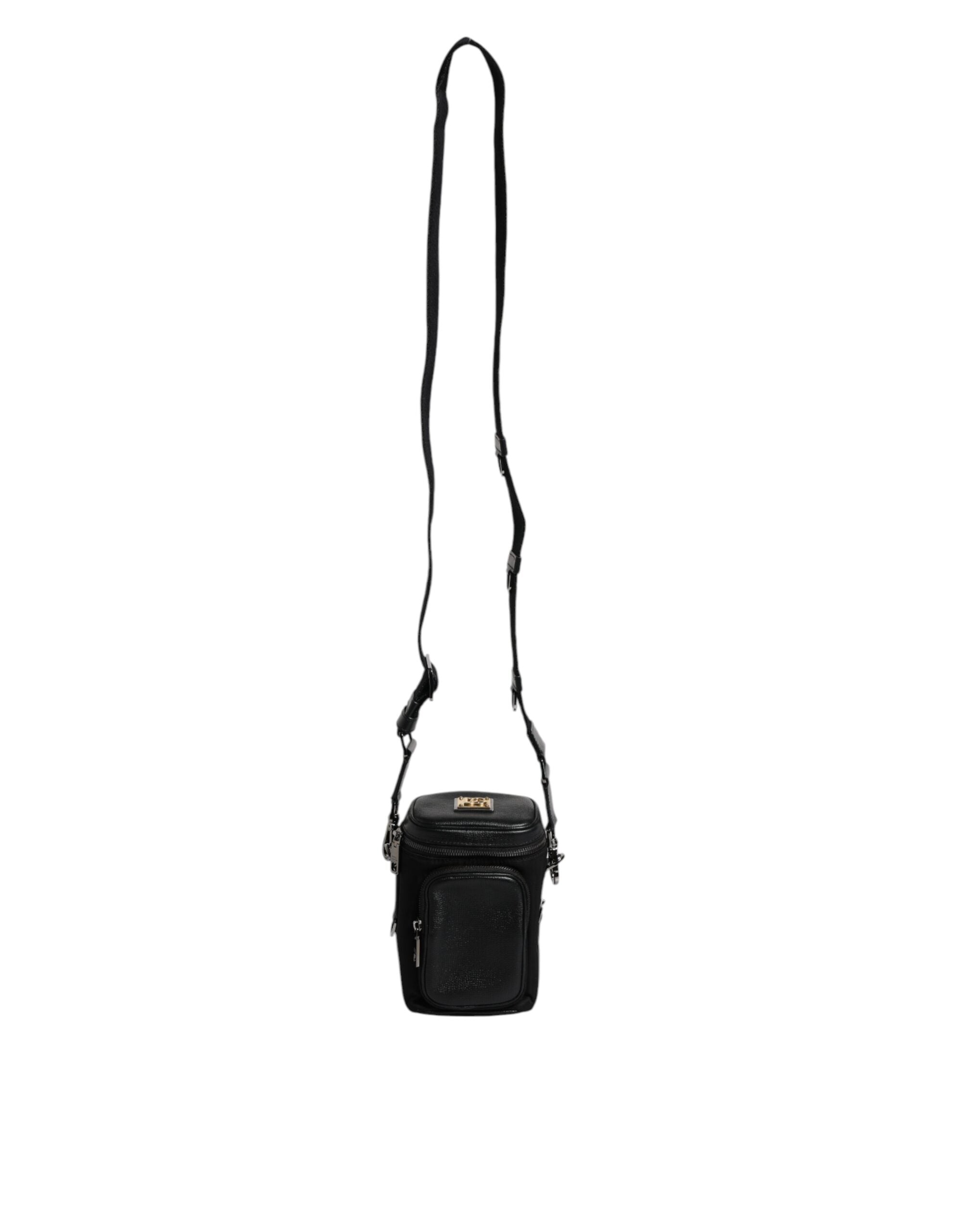 Dolce &amp; Gabbana – Schwarze Umhängetasche aus Leder mit Logo