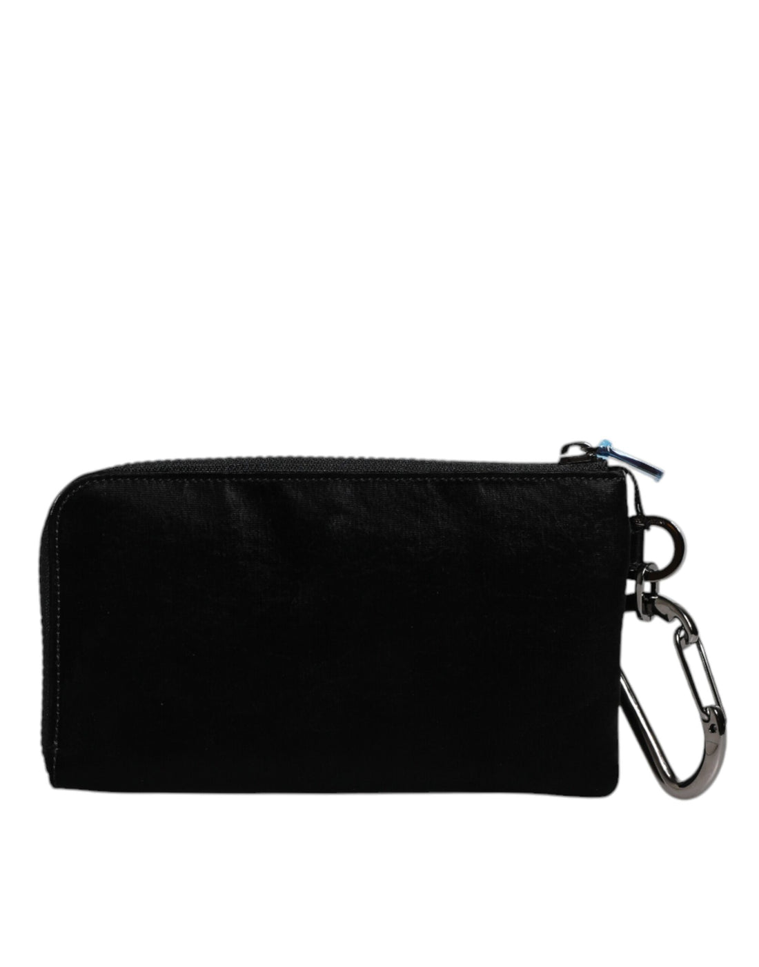 Dolce &amp; Gabbana – Schwarze Clutch aus Nylon mit Schlüsselanhänger und Logo-Schild