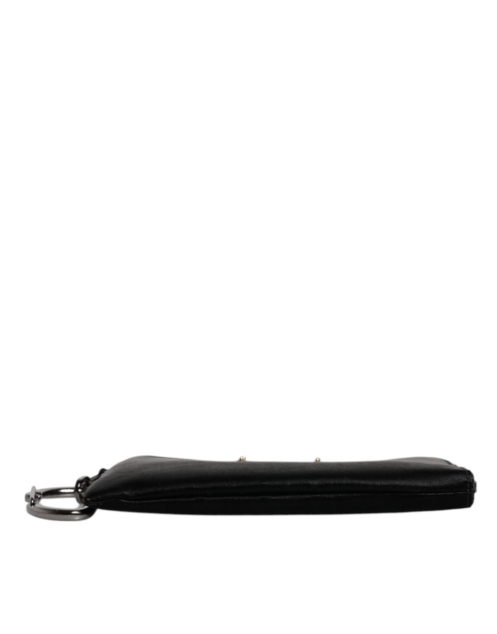 Dolce &amp; Gabbana – Schwarze Clutch aus Nylon mit Schlüsselanhänger und Logo-Schild