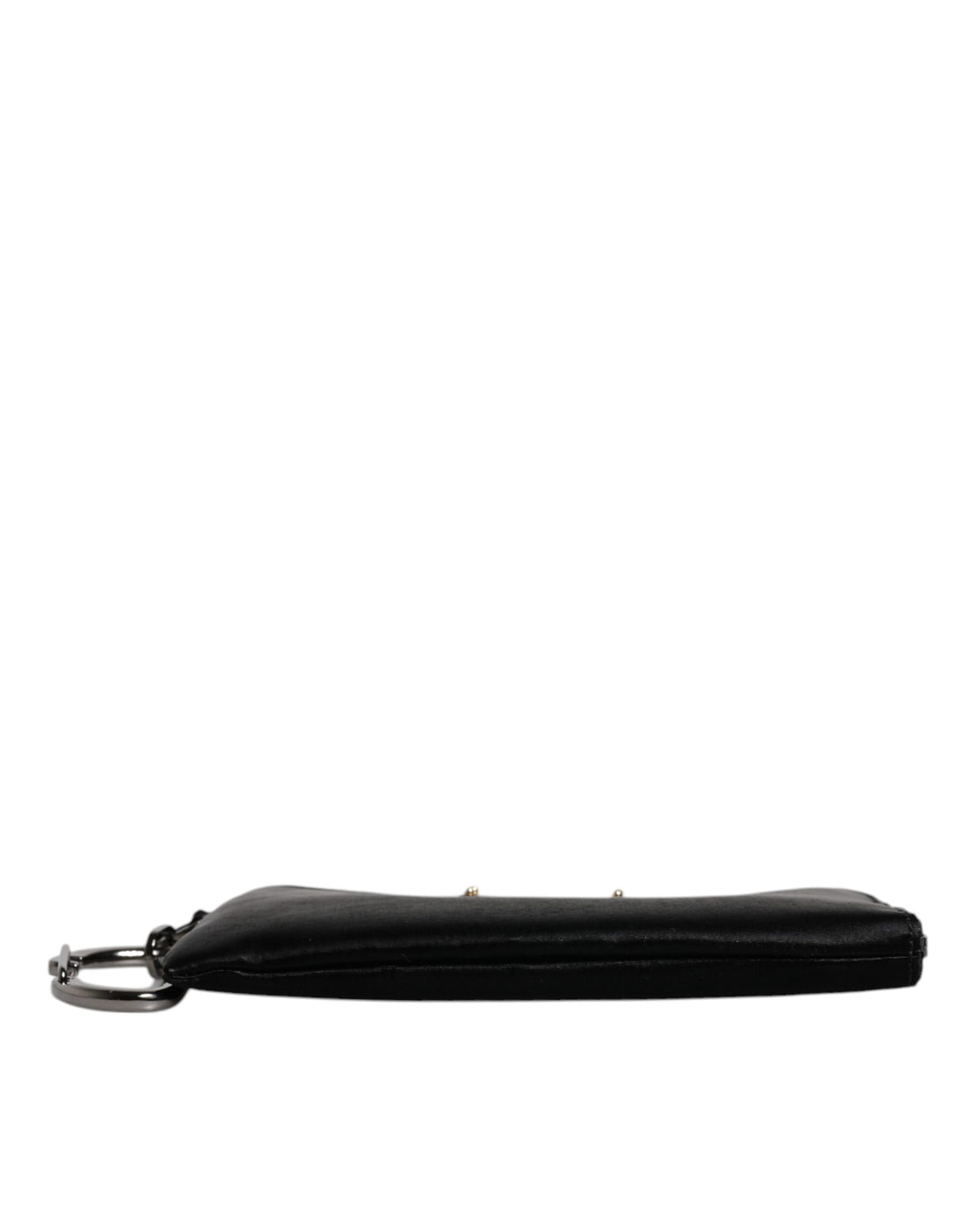 Dolce &amp; Gabbana – Schwarze Clutch aus Nylon mit Schlüsselanhänger und Logo-Schild