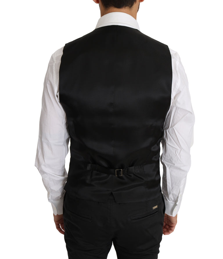 Dolce &amp; Gabbana – Elegante Weste aus schwarzer Wolle und Seide
