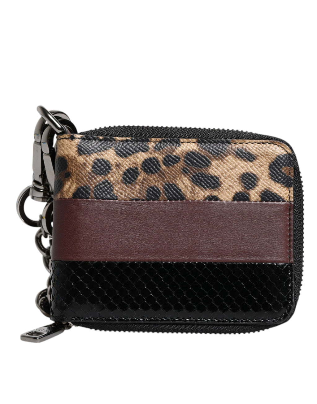 Dolce &amp; Gabbana Mehrfarbiges DG-Kartenetui aus Leopardenleder