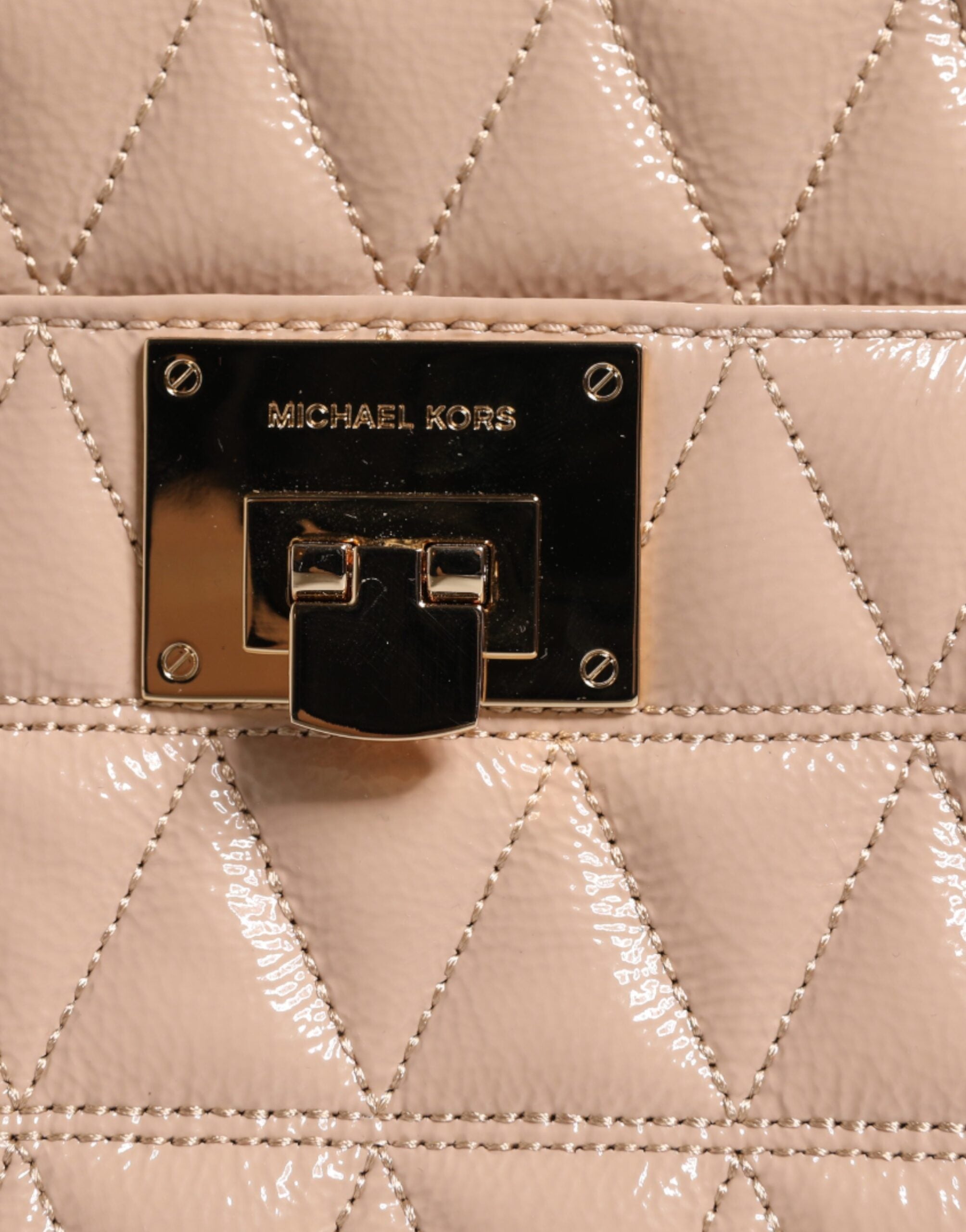 Michael Kors – Umhängetasche „VIVIANNE“ aus gestepptem Leder mit Logo in Pfirsich