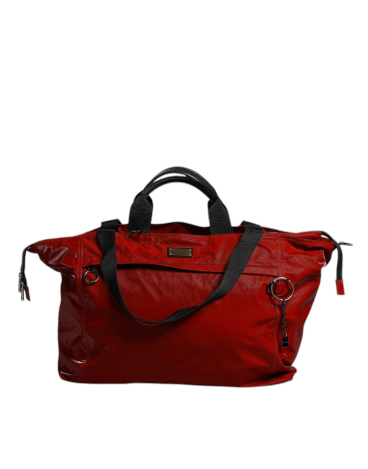Dolce &amp; Gabbana – Rote Reisetasche aus Nylon-Kalbsleder