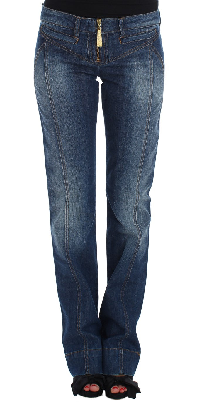 Cavalli Chic Bootcut-Jeans in blauer Waschung