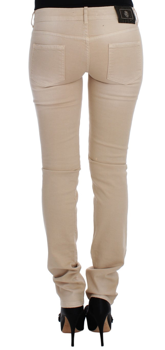 Cavalli Beige Slim Fit Jeans aus Baumwollstretch
