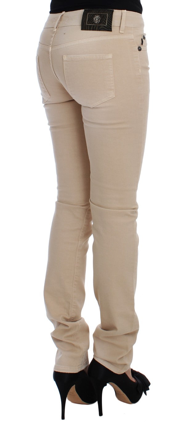 Cavalli Beige Slim Fit Jeans aus Baumwollstretch