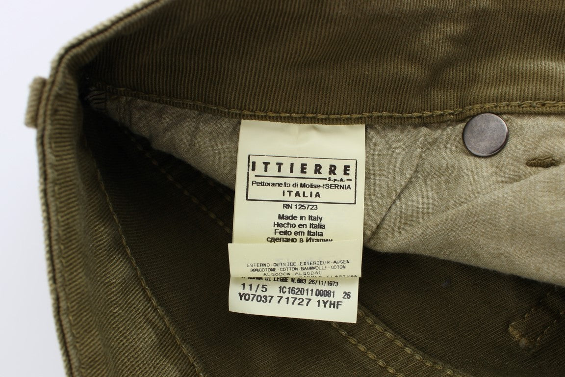 Cavalli – Grüne Slim Fit-Jeans aus Baumwollstretch