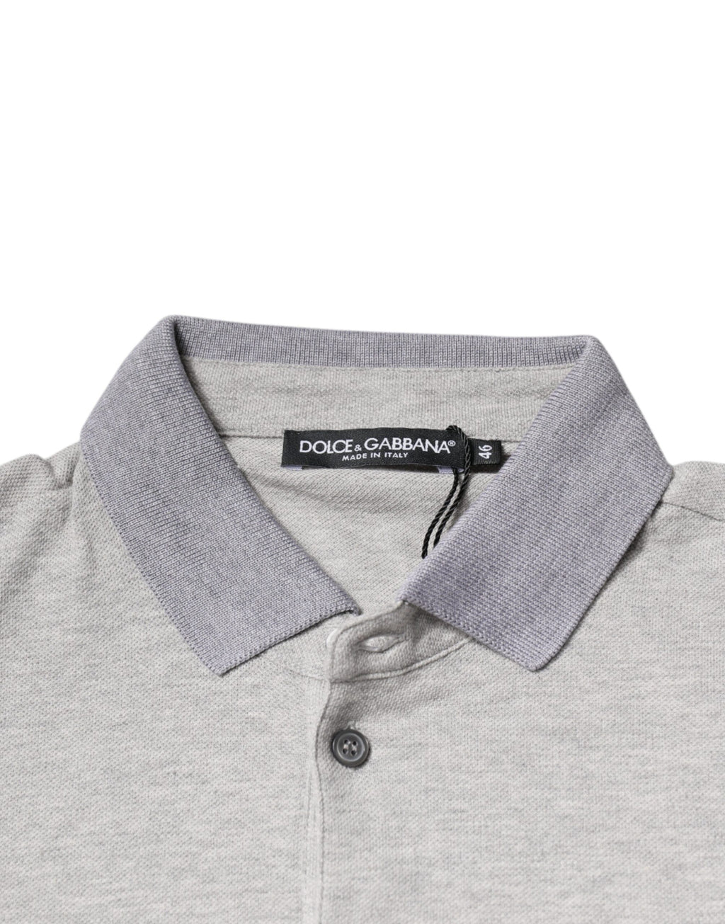 Dolce &amp; Gabbana – Graues Poloshirt mit kurzen Ärmeln und Kragen für Herren