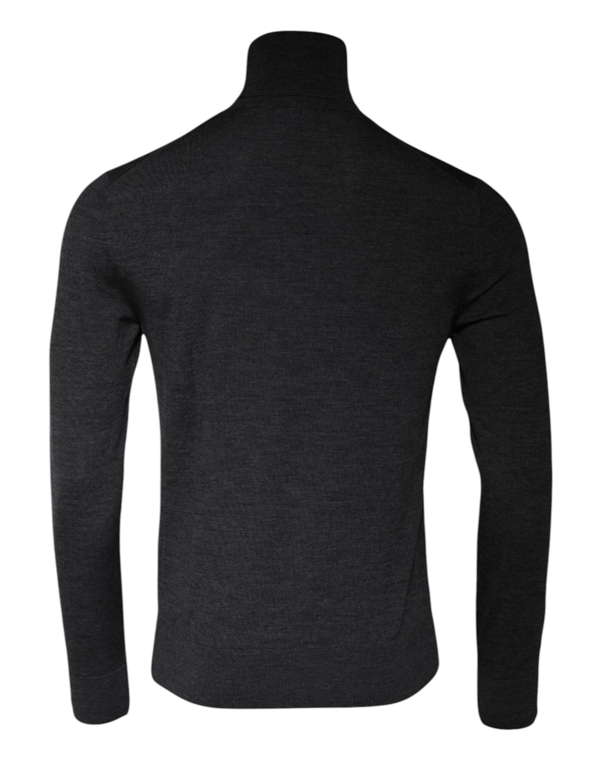Dolce &amp; Gabbana Grauer Rollkragenpullover aus Wollstrick