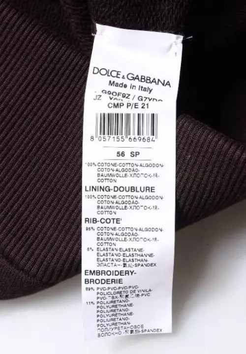 Dolce &amp; Gabbana Braunes Herren-Sweatshirt mit Kapuze aus Baumwolle