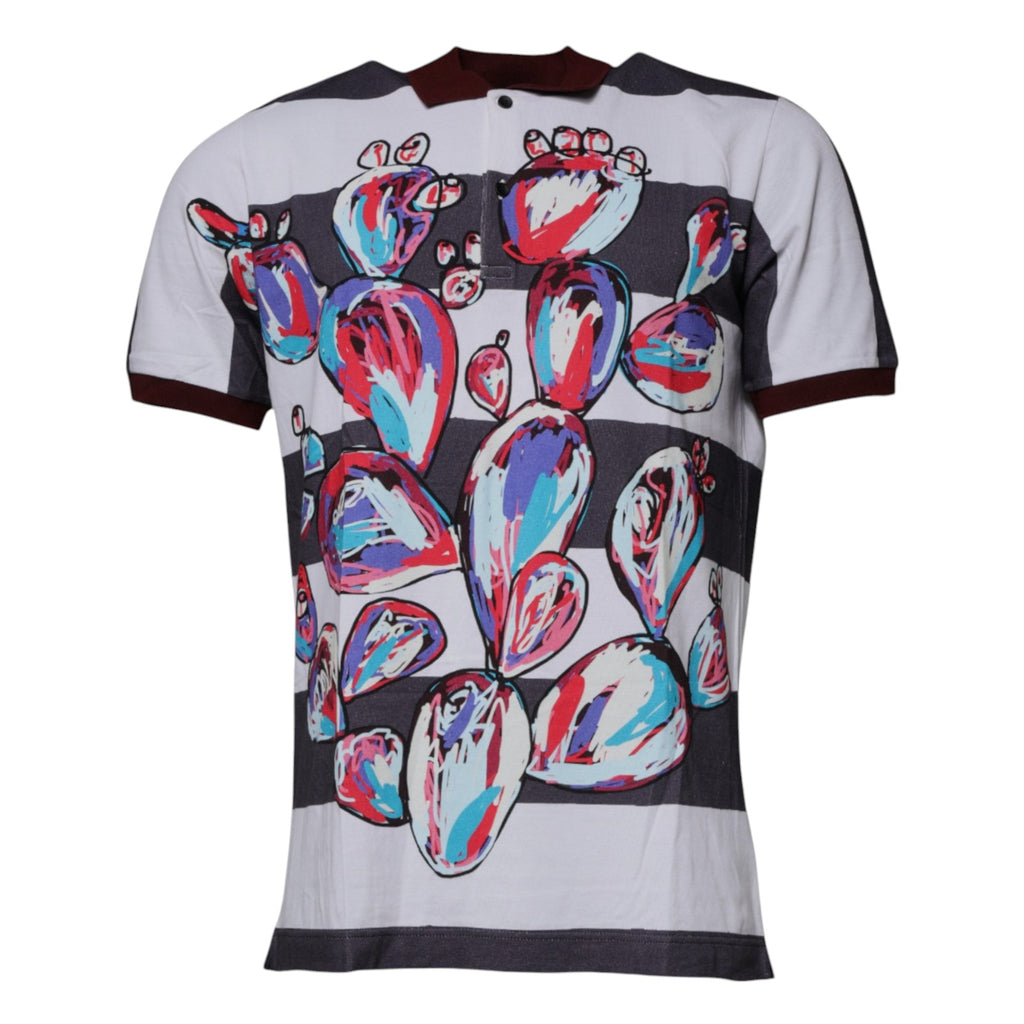 Dolce &amp; Gabbana – Poloshirt mit mehrfarbigem Grafikkragen