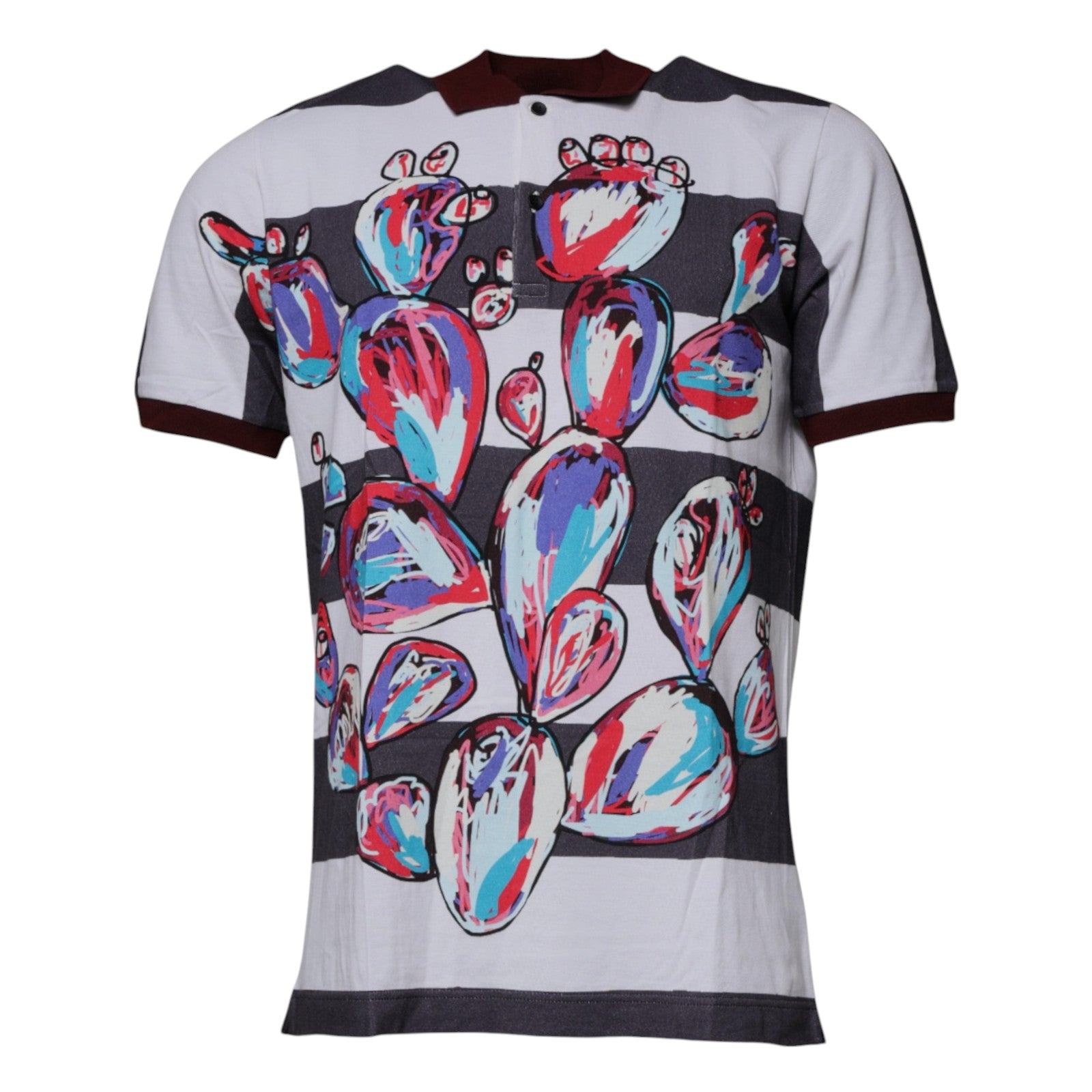 Dolce &amp; Gabbana – Poloshirt mit mehrfarbigem Grafikkragen