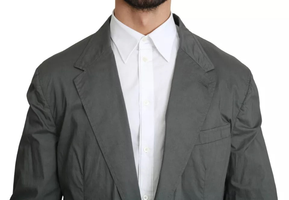 Dolce &amp; Gabbana – Einreihiger formeller Blazer aus grauer Baumwolle