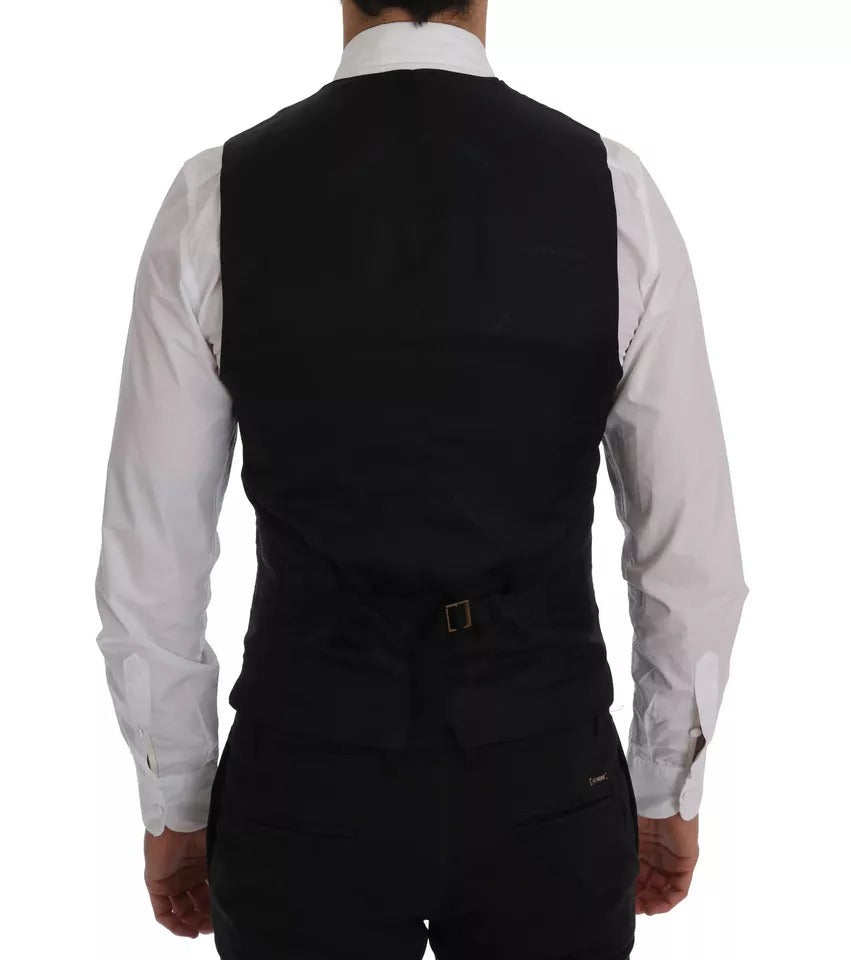 Dolce &amp; Gabbana Blaue Weste Wollstretch STAFF Weste