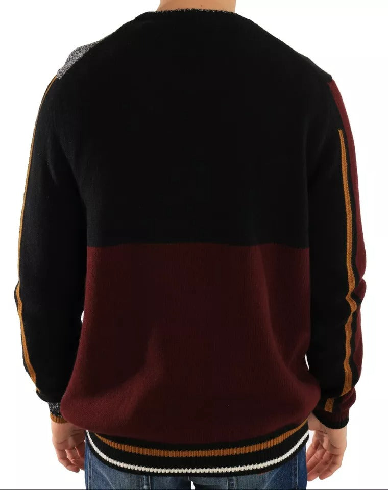 Dolce &amp; Gabbana Mehrfarbiger Strickpullover aus Kaschmirwolle mit KING Knight Monkey
