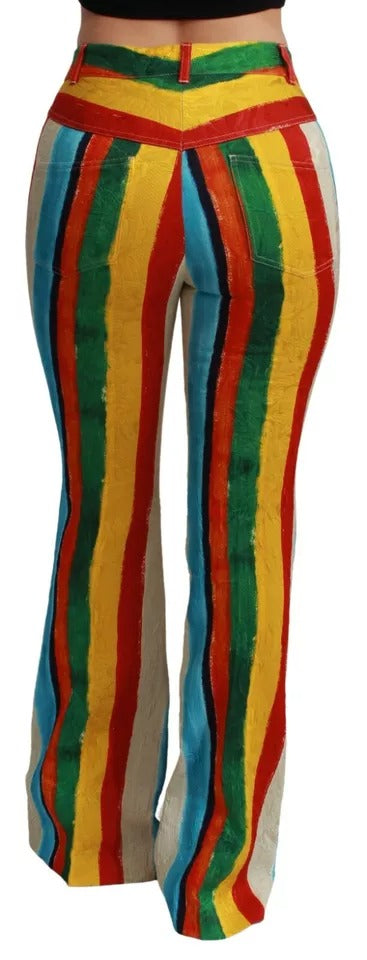 Mehrfarbige, ausgestellte Riga Pittorica-Hose von Dolce &amp; Gabbana