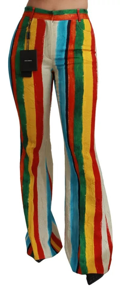 Mehrfarbige, ausgestellte Riga Pittorica-Hose von Dolce &amp; Gabbana