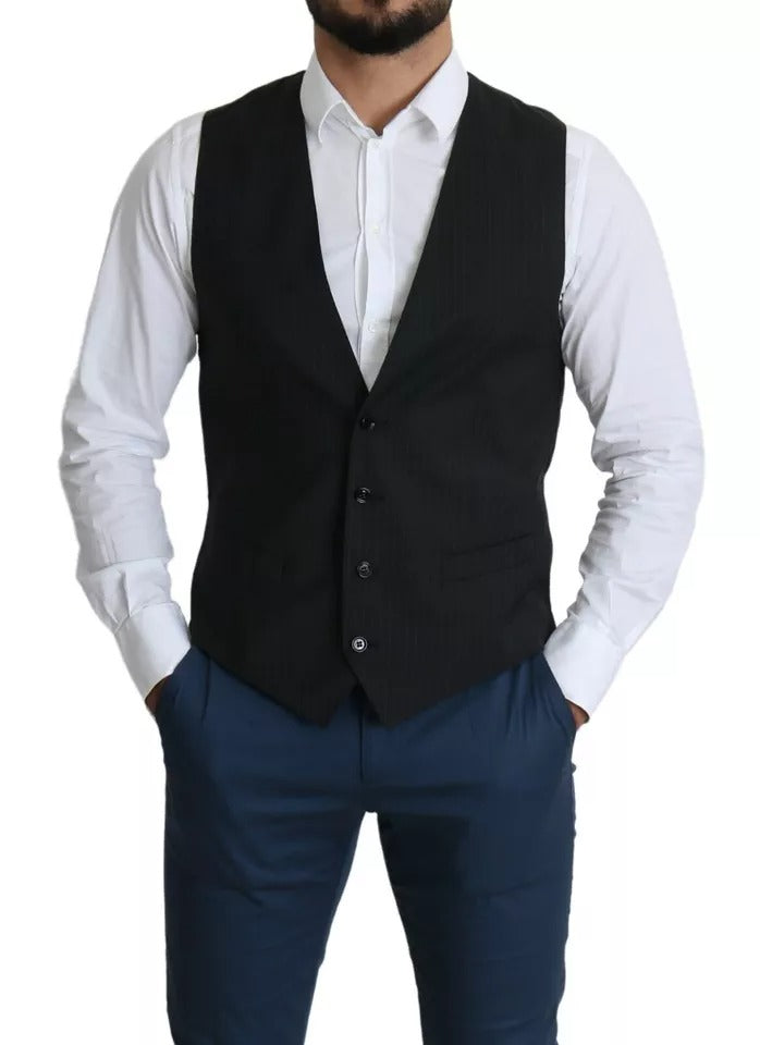 Dolce &amp; Gabbana Schwarze Herren Weste mit formeller Personalausstattung