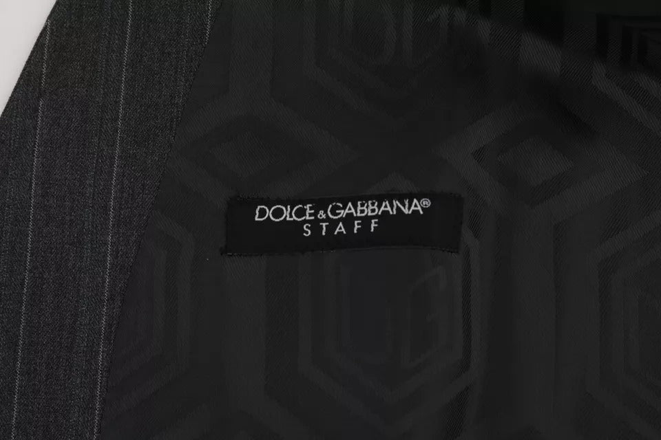 Dolce &amp; Gabbana Graue Weste aus Stretchwolle