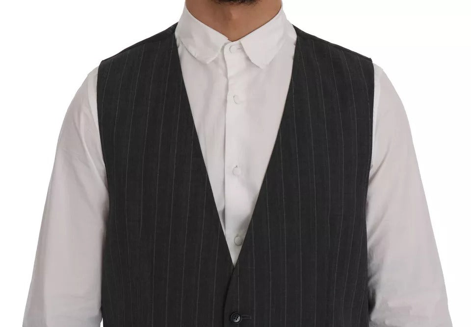 Dolce &amp; Gabbana Graue Weste aus Stretchwolle