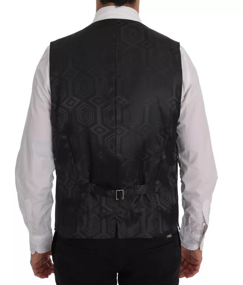 Dolce &amp; Gabbana Graue Weste aus Stretchwolle