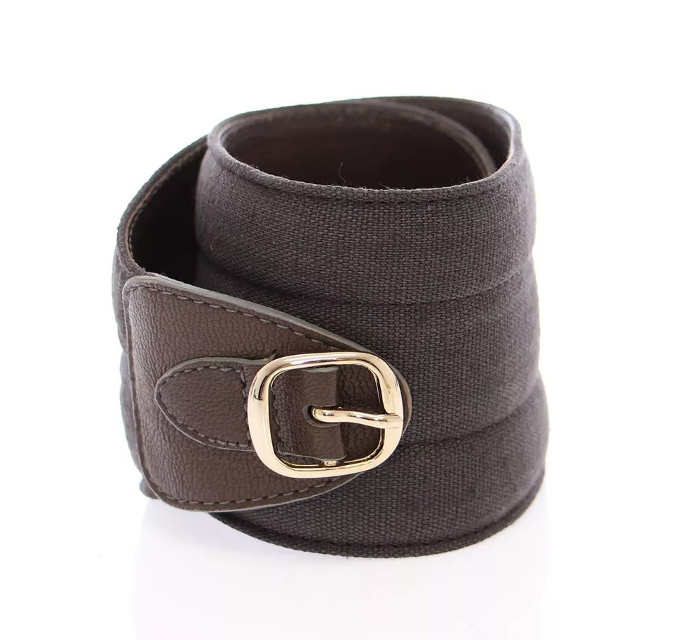 Dolce &amp; Gabbana Brauner D&amp;G-Leder-Leinen-Logogürtel
