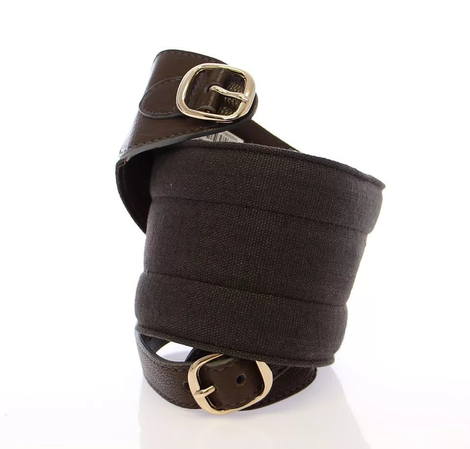 Dolce &amp; Gabbana Brauner D&amp;G-Leder-Leinen-Logogürtel