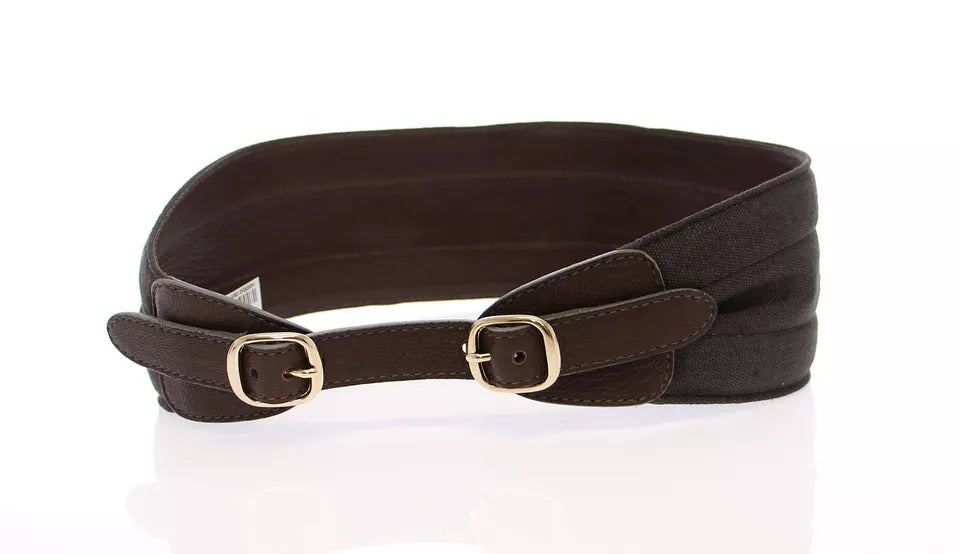 Dolce &amp; Gabbana Brauner D&amp;G-Leder-Leinen-Logogürtel