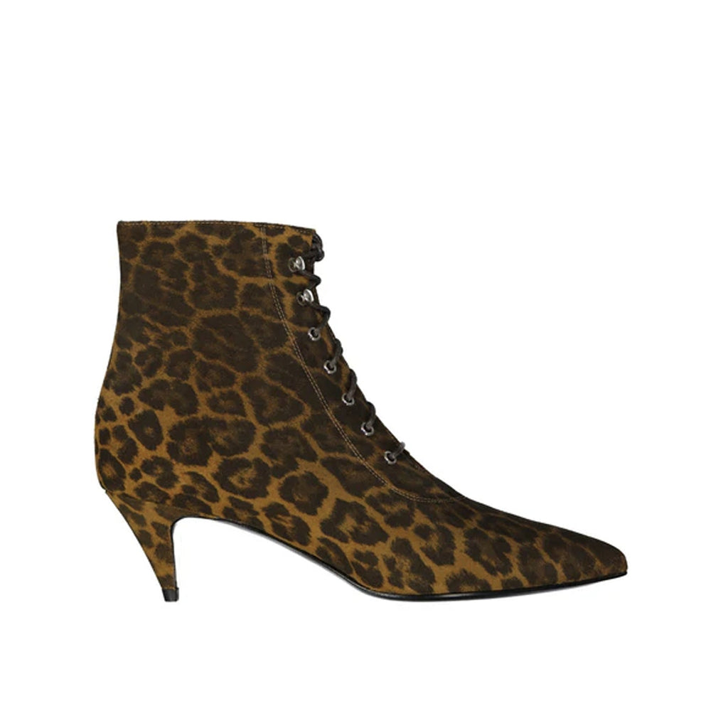 Saint Laurent Kiki Lace-Up Ankle Boots