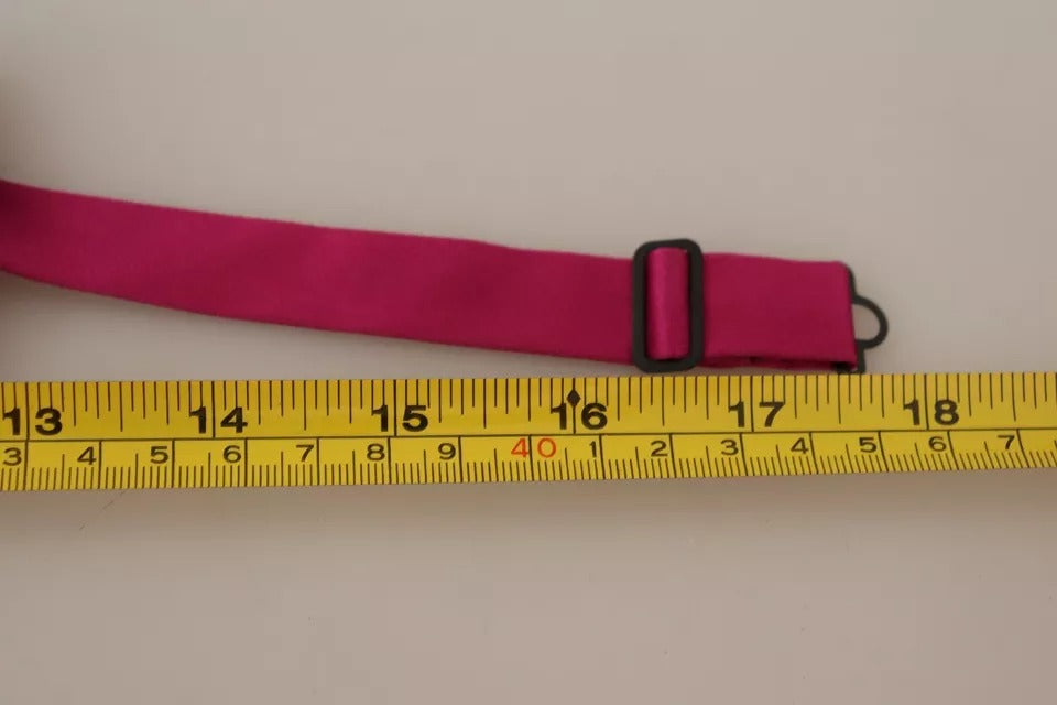Dolce &amp; Gabbana Rosa 100% Seide Verstellbare Halsfliege Männer