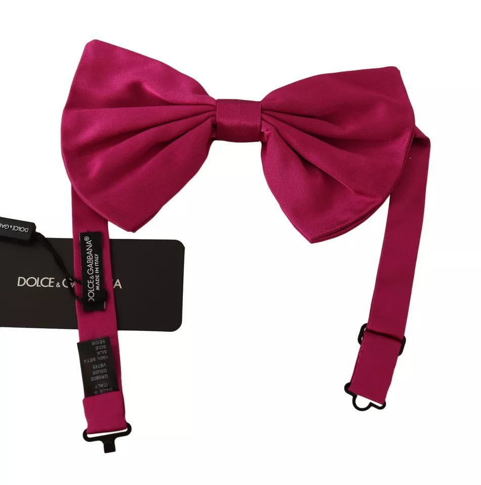 Dolce &amp; Gabbana Rosa 100% Seide Verstellbare Halsfliege Männer