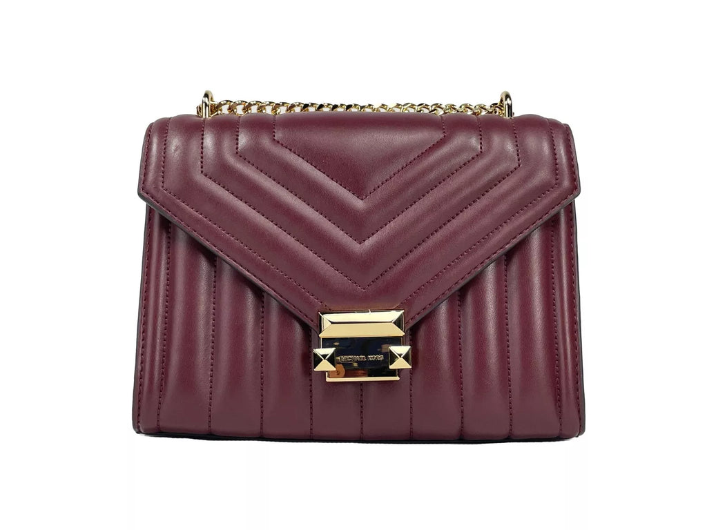 Michael Kors Whitney Crossbody-Tasche mit mittlerer Ketten-Schulterklappe in Ochsenblut