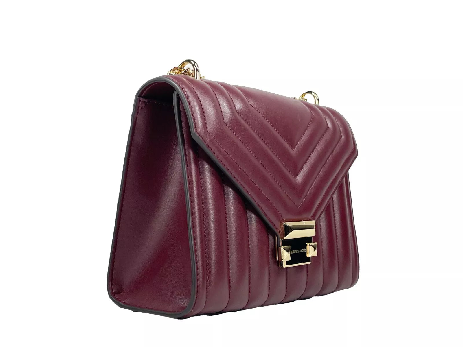 Michael Kors Whitney Crossbody-Tasche mit mittlerer Ketten-Schulterklappe in Ochsenblut