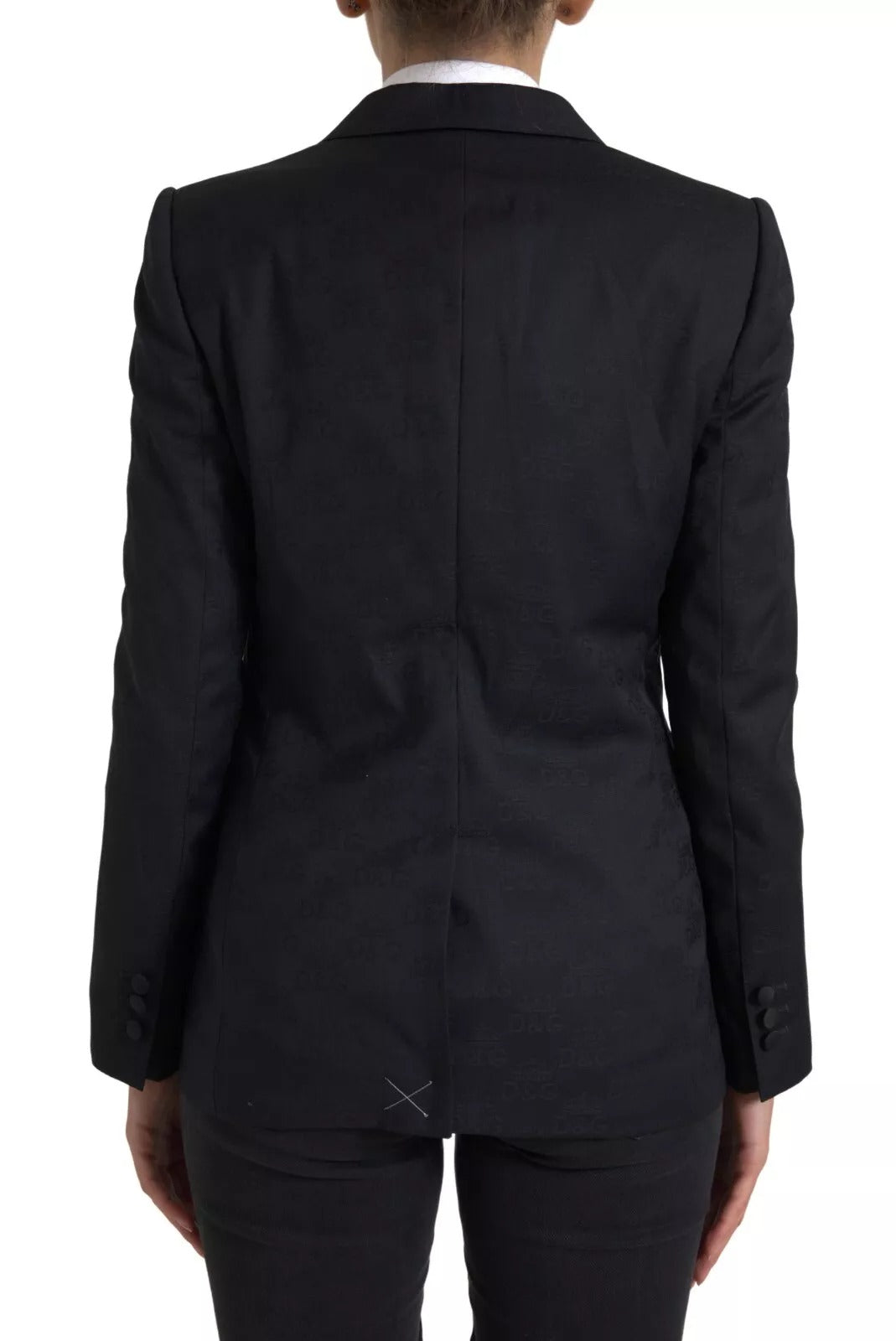 Dolce &amp; Gabbana Schwarzer Langarmmantel Blazerjacke