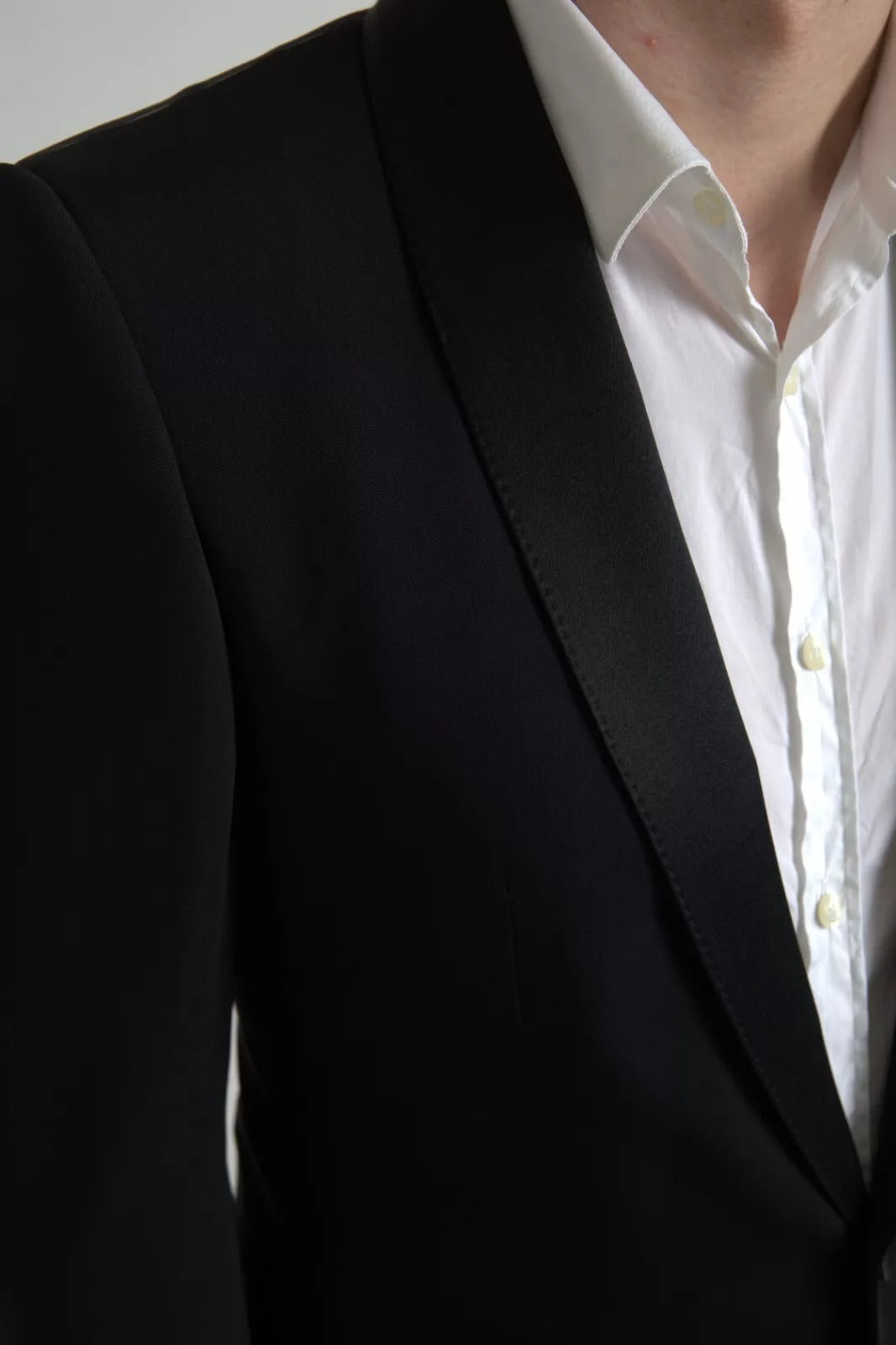 Dolce &amp; Gabbana – Einreihiger MARTINI-Blazer aus schwarzer Wolle