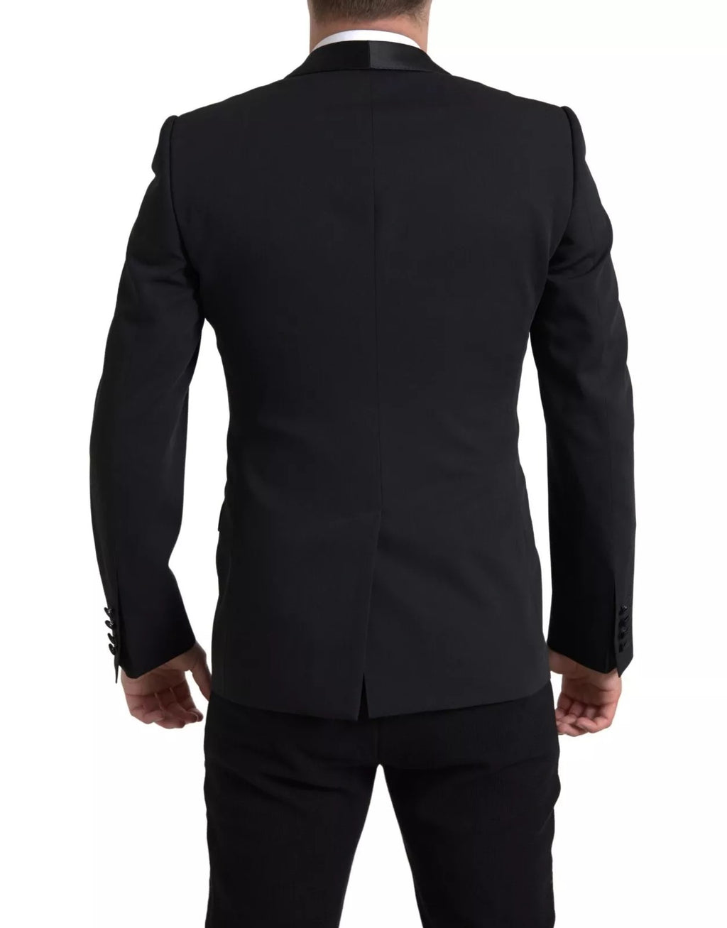 Dolce &amp; Gabbana – Einreihiger MARTINI-Blazer aus schwarzer Wolle