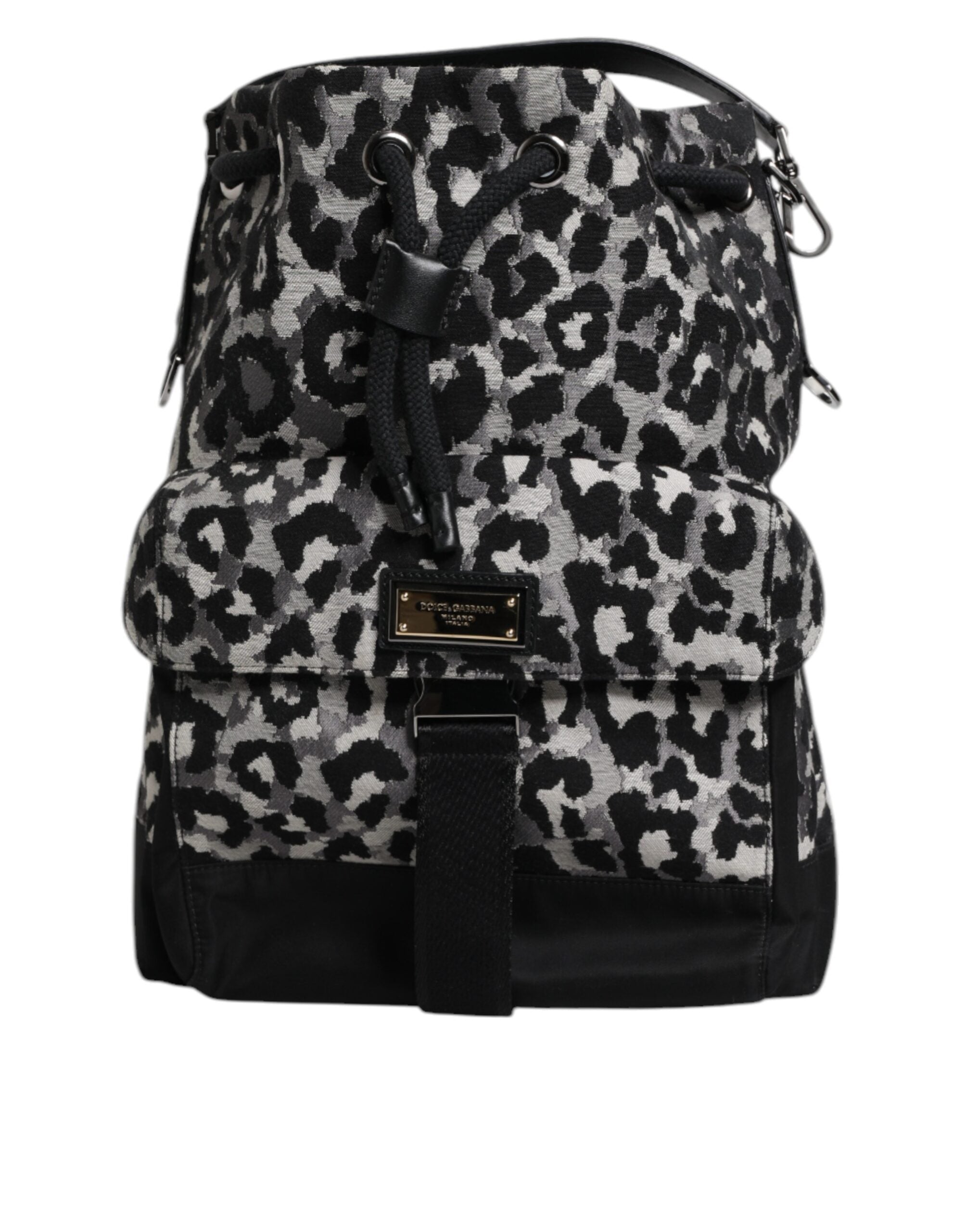 Mehrfarbige Hobo-Umhängetasche aus Jacquard mit Leopardenmuster von Dolce &amp; Gabbana