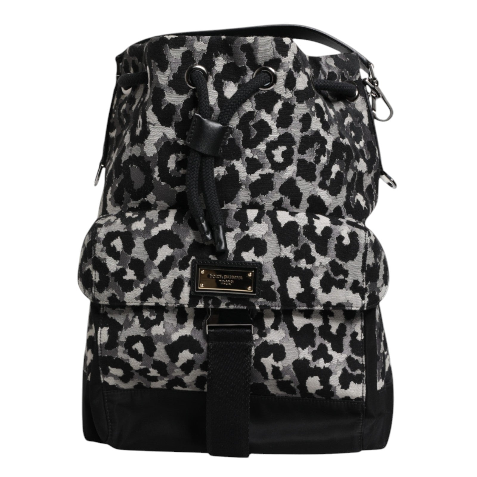 Mehrfarbige Hobo-Umhängetasche aus Jacquard mit Leopardenmuster von Dolce &amp; Gabbana