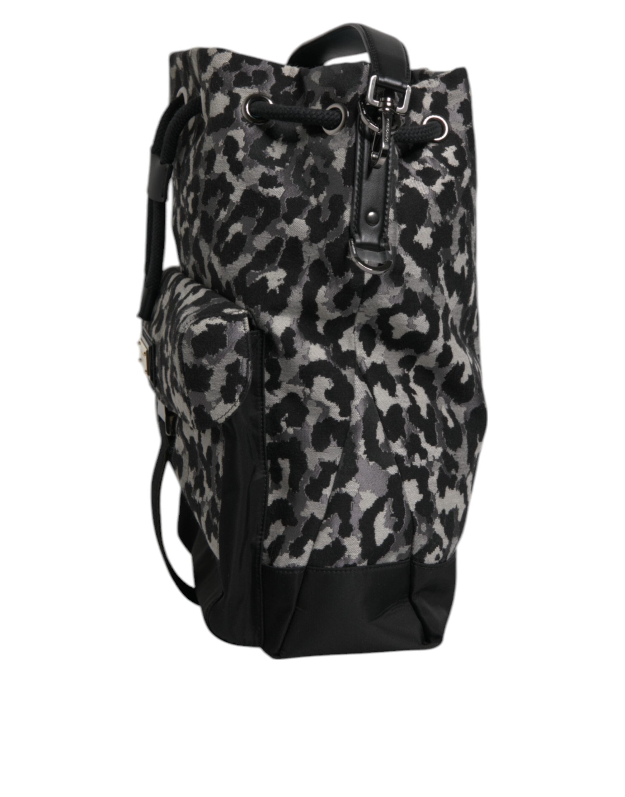 Mehrfarbige Hobo-Umhängetasche aus Jacquard mit Leopardenmuster von Dolce &amp; Gabbana