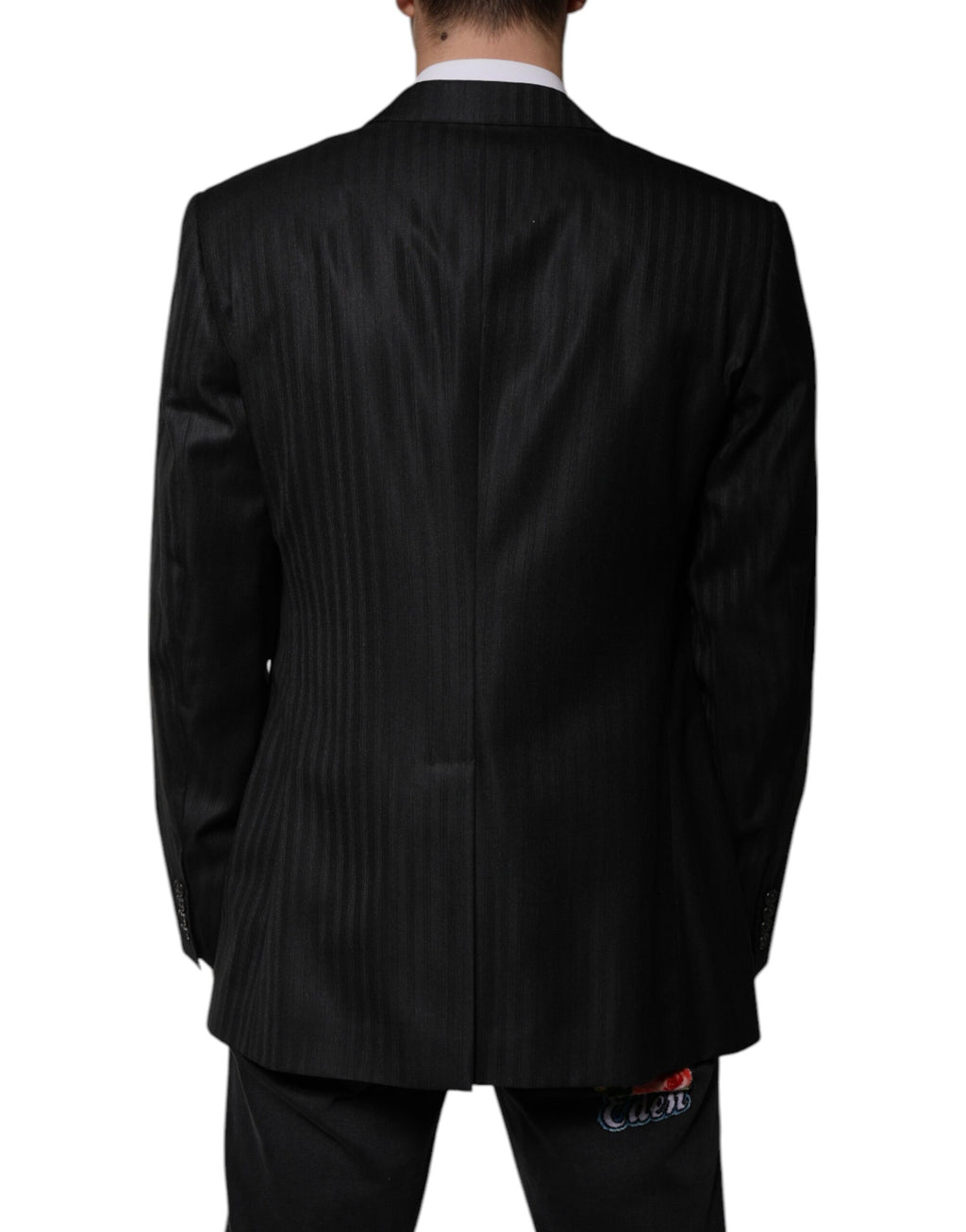 Dolce &amp; Gabbana – Einreihiger Blazer aus Wolle mit schwarzen Streifen