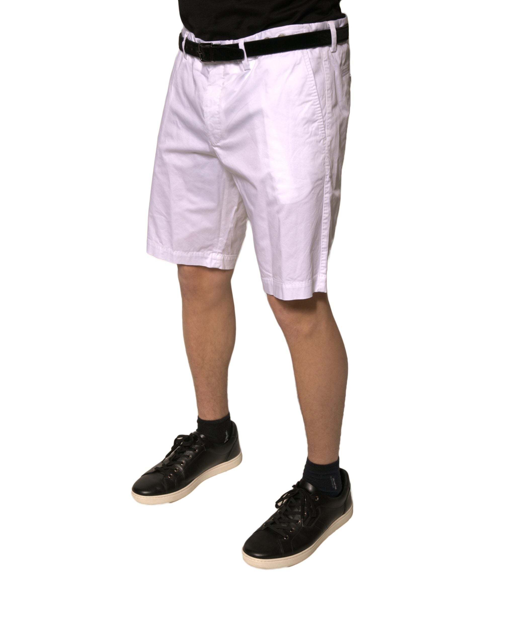 Dolce &amp; Gabbana Weiße Chinos Baumwollstretch-Freizeitshorts