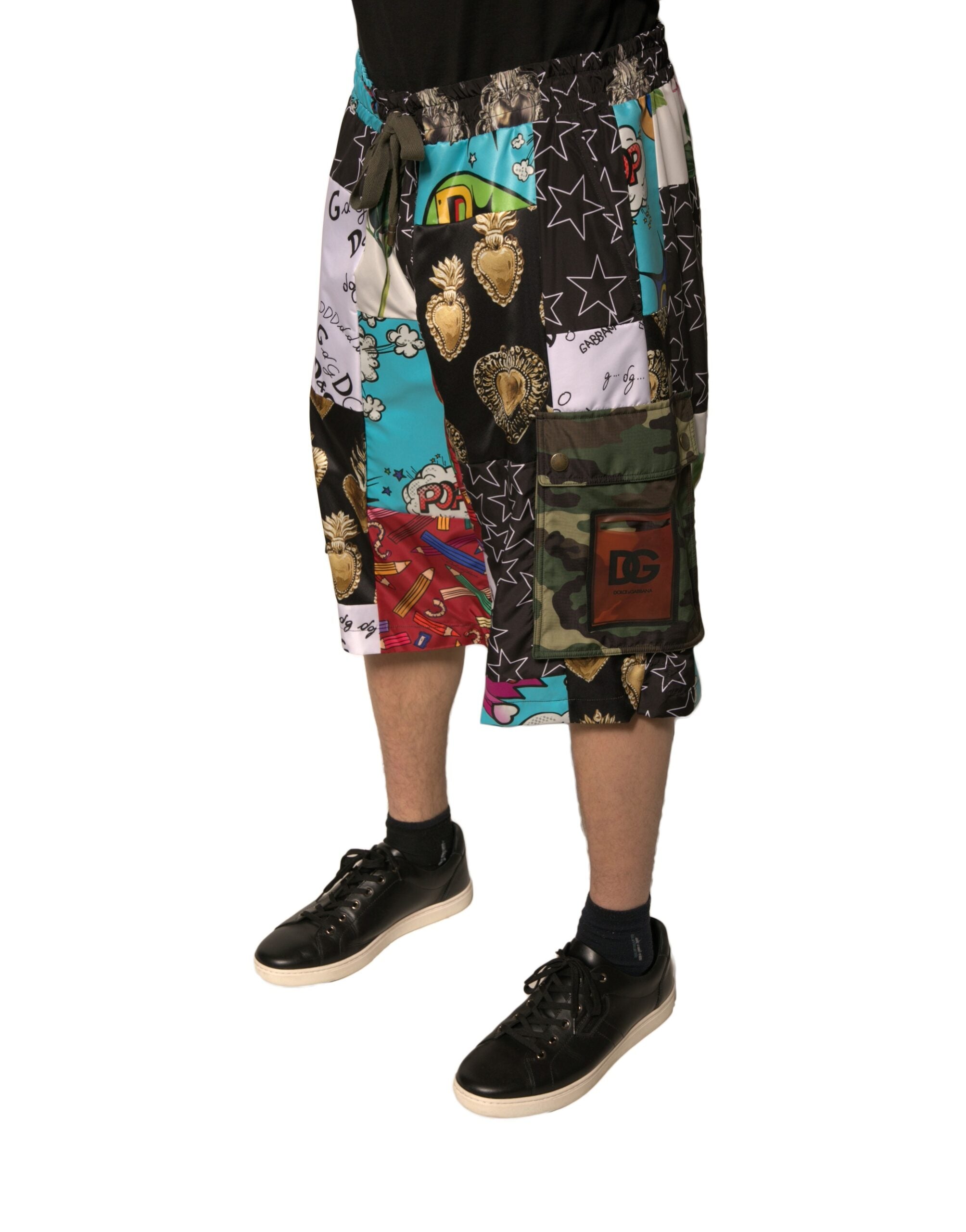 Dolce &amp; Gabbana – Mehrfarbige Cargo-Bermudashorts im Patchwork-Design