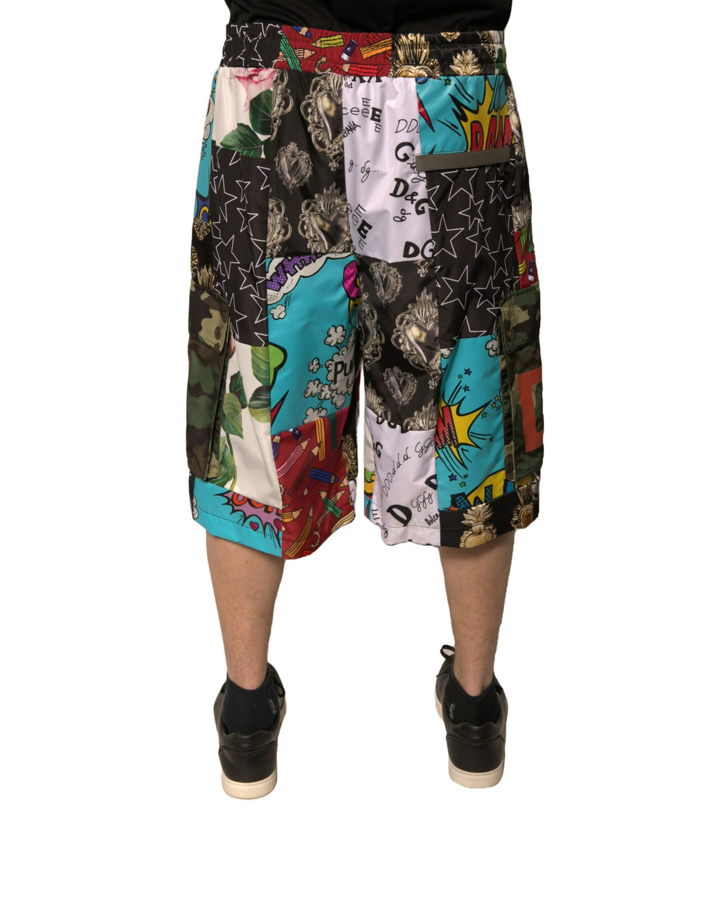 Dolce &amp; Gabbana – Mehrfarbige Cargo-Bermudashorts im Patchwork-Design