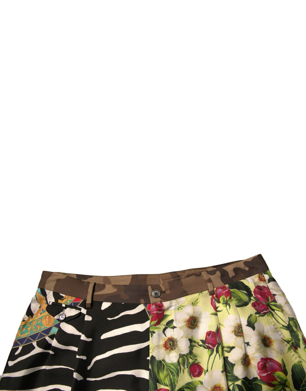 Dolce &amp; Gabbana Mehrfarbige Patchwork-Chinoshorts aus Seide für Herren