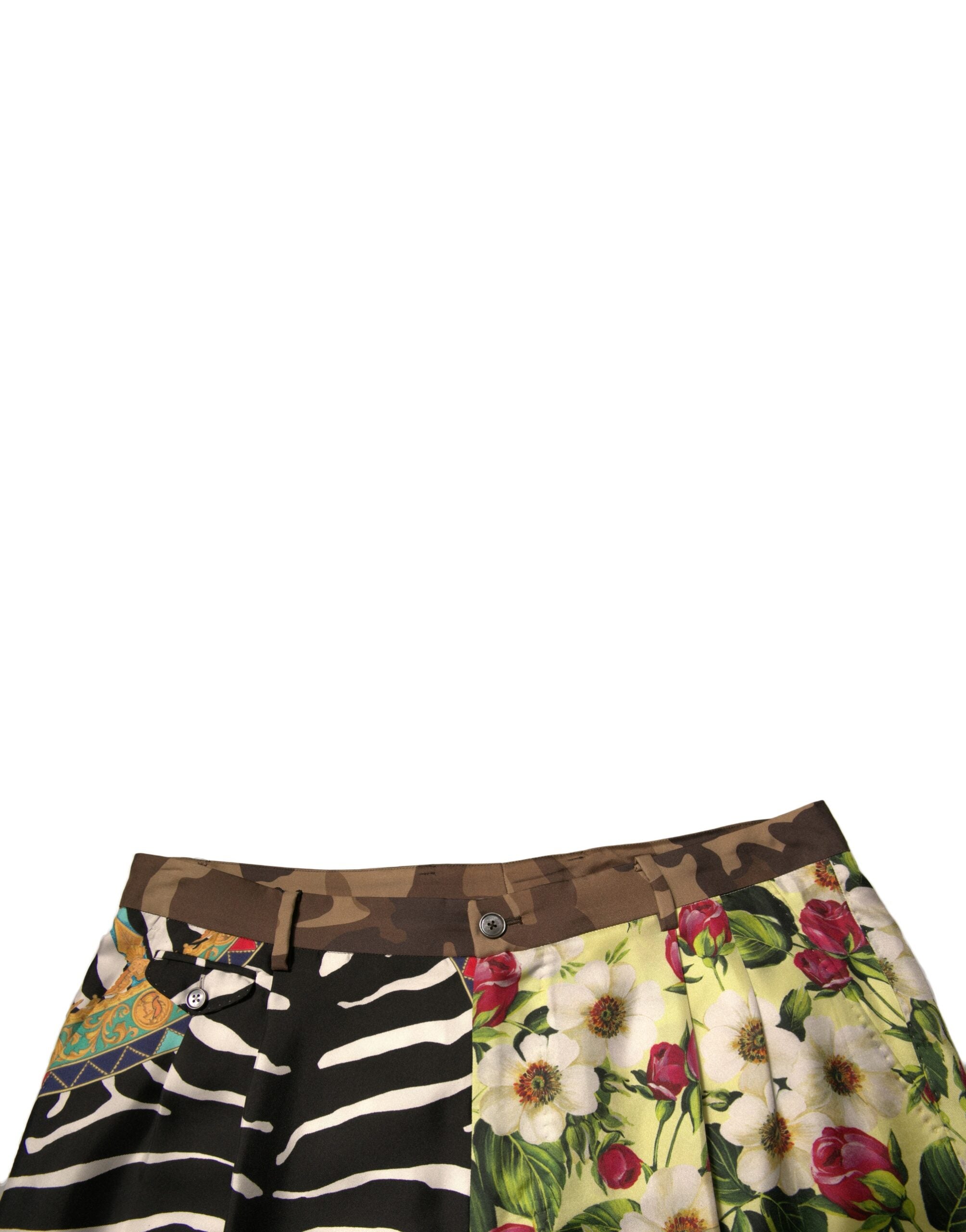 Dolce &amp; Gabbana Mehrfarbige Patchwork-Chinoshorts aus Seide für Herren