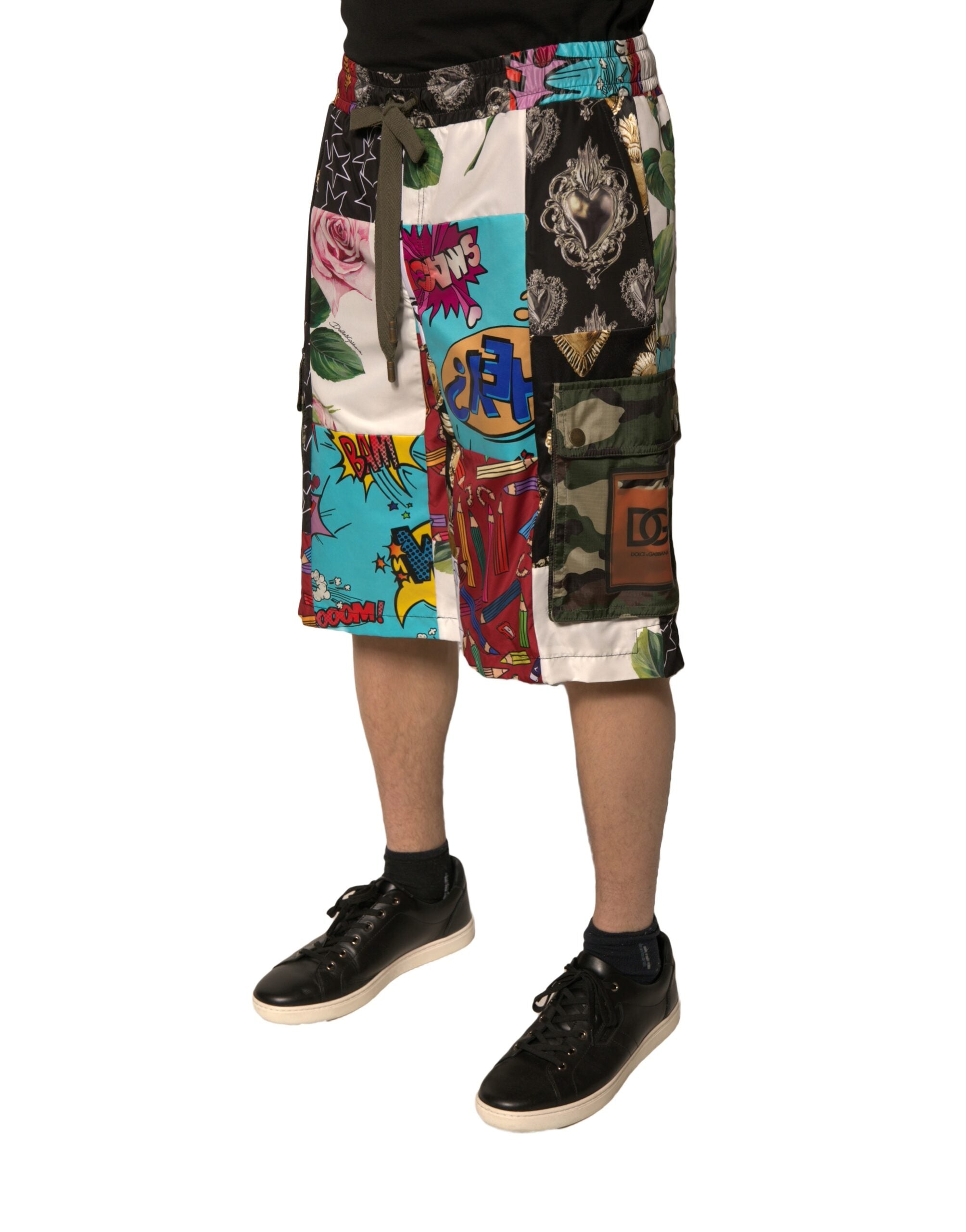 Dolce &amp; Gabbana – Mehrfarbige Cargo-Bermudashorts im Patchwork-Design