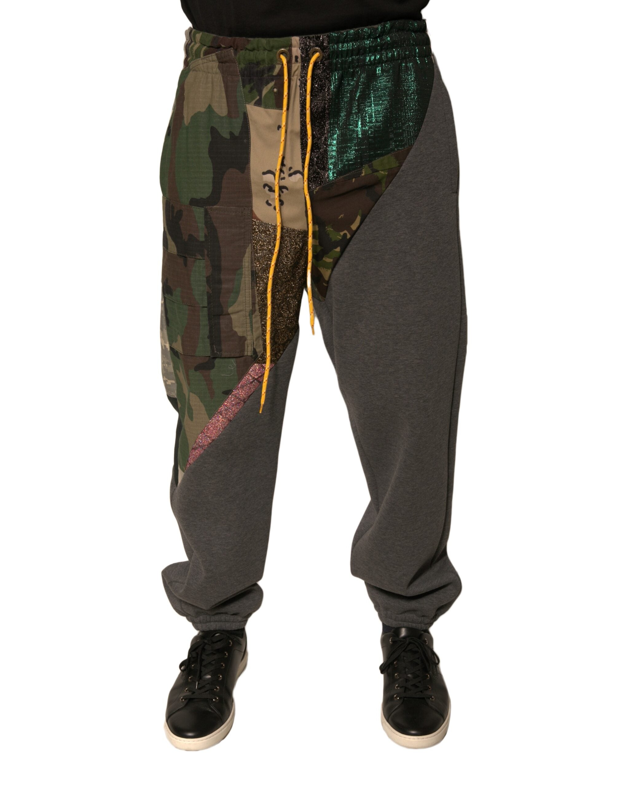 Dolce &amp; Gabbana – Mehrfarbige Jogginghose aus Baumwolle mit Patchwork-Muster